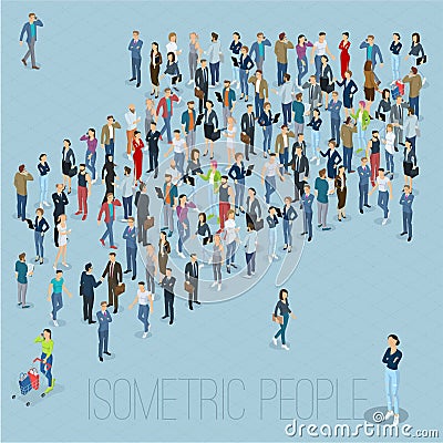 People crowd arrow. Vector Illustration