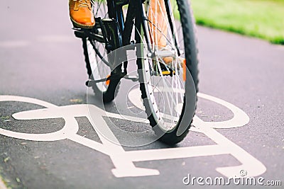 People cycling bike commuting Stock Photo