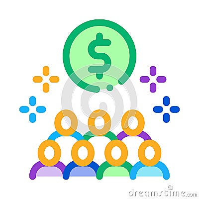 People desire to have money icon vector outline illustration Vector Illustration