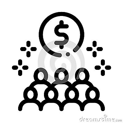 People desire to have money icon vector outline illustration Vector Illustration