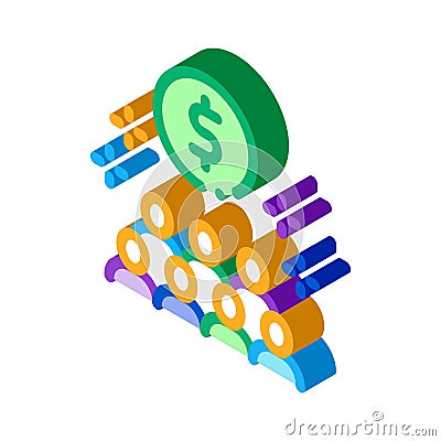 People desire to have money isometric icon vector illustration Vector Illustration