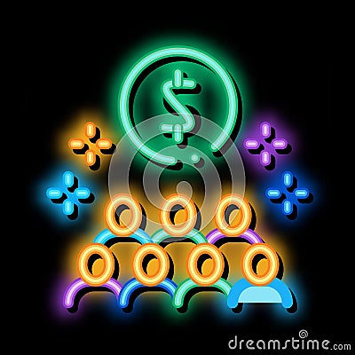 people desire to have money neon glow icon illustration Vector Illustration