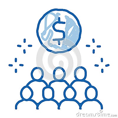 people desire to have money doodle icon hand drawn illustration Vector Illustration