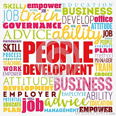 People Development word cloud collage, business concept background Stock Photo