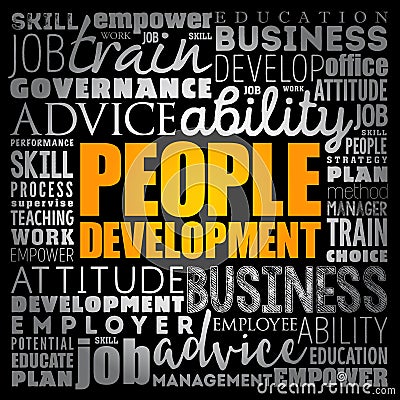 People Development word cloud collage Stock Photo
