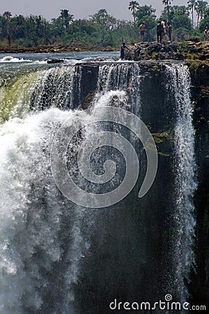 Devil`s Pool at the head of Victoria Falls Editorial Stock Photo