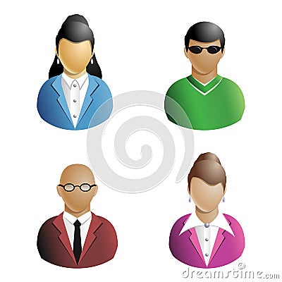 People of different nations simple avatars 05 Stock Photo