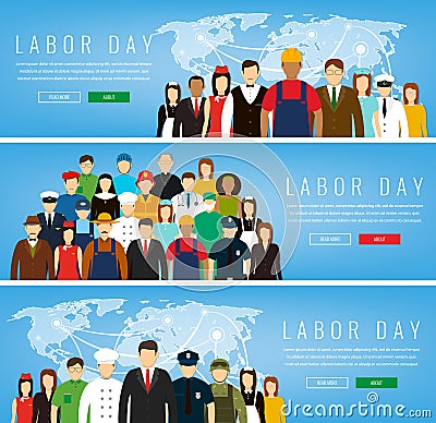 People of different occupations. Professions set. International Labor Day. Vector Illustration