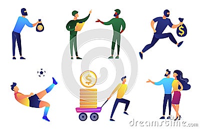 People with different occupations vector illustrations set. Vector Illustration