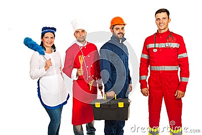 People with different profession Stock Photo