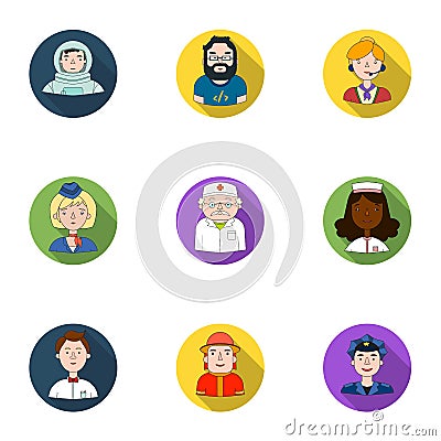 People of different profession set icons in flat style. Big collection of people of different profession symbol Vector Illustration