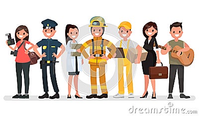 People of different professions. Labor Day. Vector illustration Cartoon Illustration