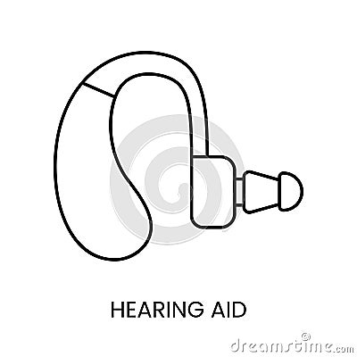 People with disabilities, hearing problems line icon vector Vector Illustration
