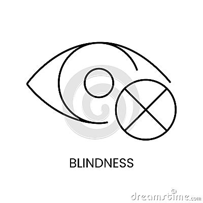 People with disabilities, vision problems, blindness and low vision line icon vector Vector Illustration