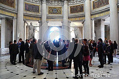 People discussing at CEPIC in Dublin City Hall Editorial Stock Photo