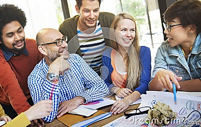 People Diversity Business Discussion Planning Concept Stock Photo