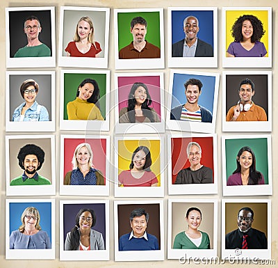 People Diversity Faces Human Face Portrait Community Concept Stock Photo