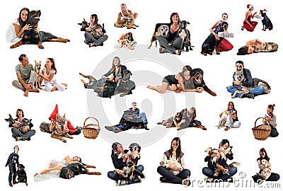 People with dogs Stock Photo