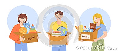 People donate for kids Vector Illustration