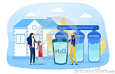 Concept of water delivery Vector Illustration
