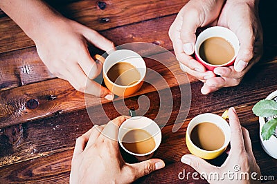 people drinking coffee Stock Photo