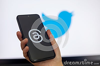 People eagerly download the Threads app as a compelling alternative to Twitter. Editorial Stock Photo