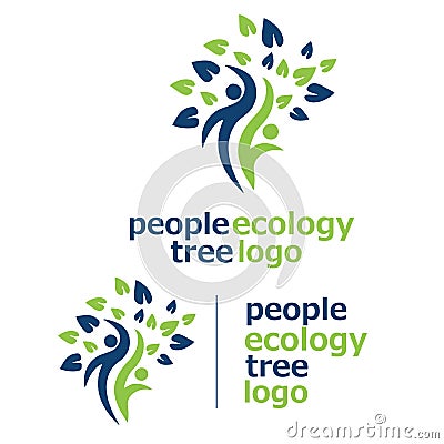 People ecology tree logo 3 Vector Illustration