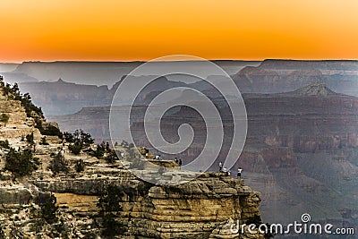 People enjoy the scenic view from mathers point to the Grand Can Editorial Stock Photo