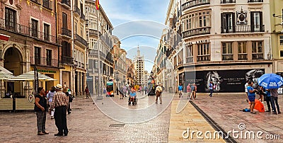 People enjoying the day in Malaga, Spain during the fall Editorial Stock Photo