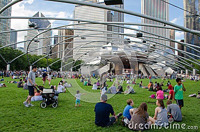 People enjoying live concert at city park Editorial Stock Photo