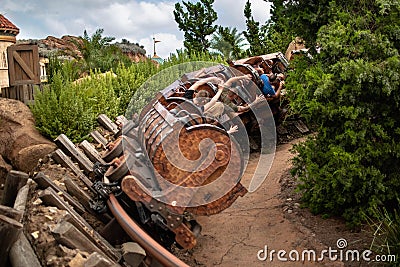 People enjoying Seven Dwarf Mine Train in Magic KIngdom 16361 Editorial Stock Photo