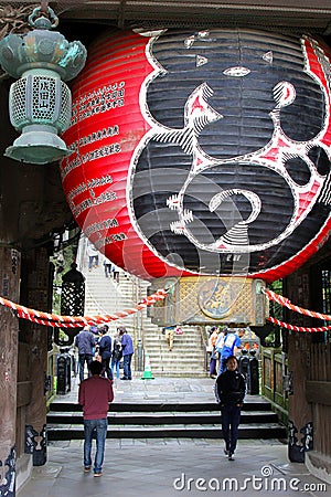 June 2018, Entrance big balloon decorations old Buddhist Shinshoji temple, Narita, japan Editorial Stock Photo