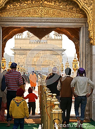 People entering Golden Temple, Amritsar Editorial Stock Photo