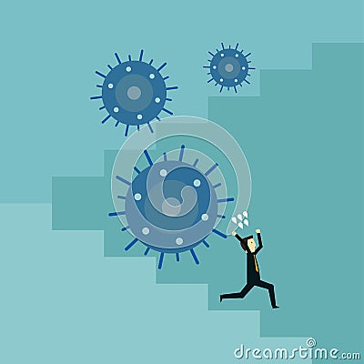 People escaped from the virus Vector Illustration