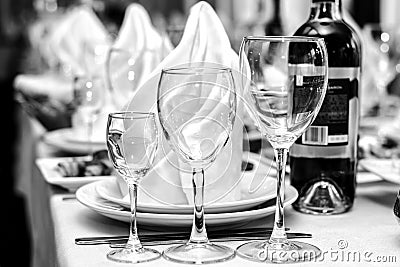 People event holiday official people person drink alcohol crockery black and white engagement honeymoon concept. Cropped close up Stock Photo