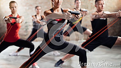 People on exercise class Stock Photo