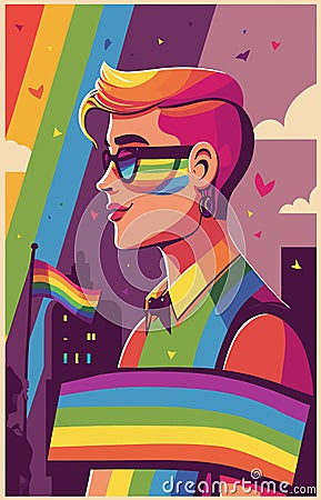 People expressing their views. LGBTQ manifesto. Respect, tolerance, equality. Poster, graphic print Stock Photo