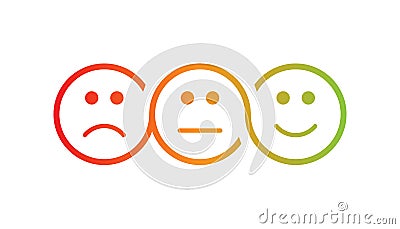 People expression emoji icon line stroke. red orange yellow green color Vector Illustration