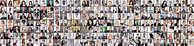 People Face Headshots. Diverse Group Avatars Stock Photo