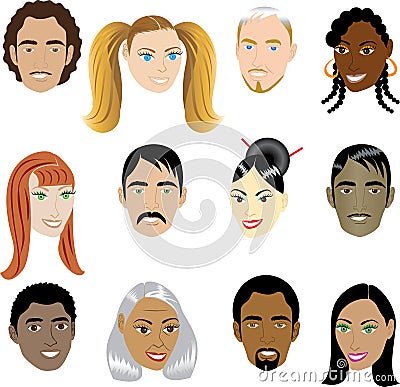 People Faces 1 Vector Illustration