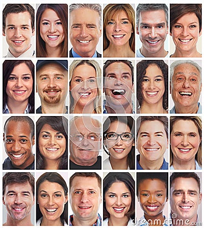 People faces collection Stock Photo