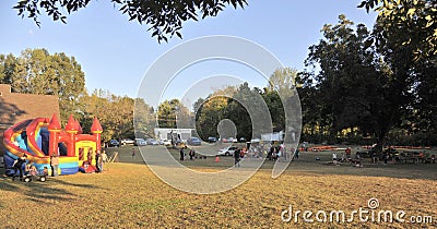 People at a Fall Festival Editorial Stock Photo