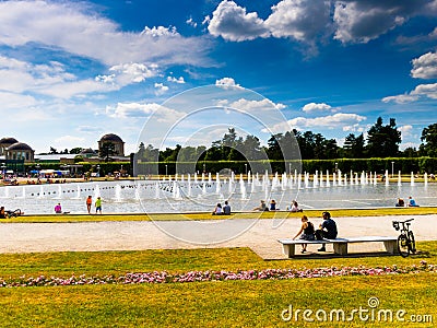 Citizens of WrocÅ‚aw are actively spending the summer, Sunday afternoon. Editorial Stock Photo