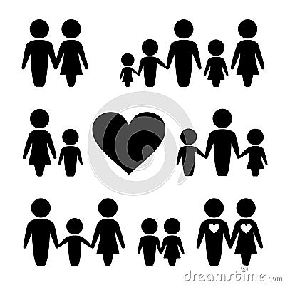 People Family icons set Vector Illustration