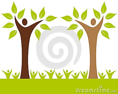 People Family Tree Vector Illustration