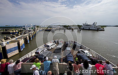 People on ferryboat Editorial Stock Photo