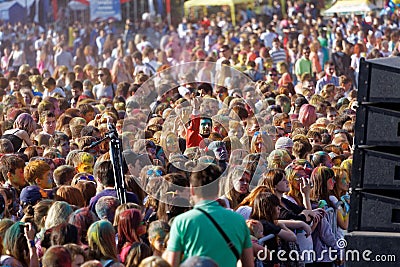 People during Festival of colours Holi Editorial Stock Photo