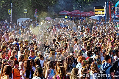 People during Festival of colours Holi Editorial Stock Photo