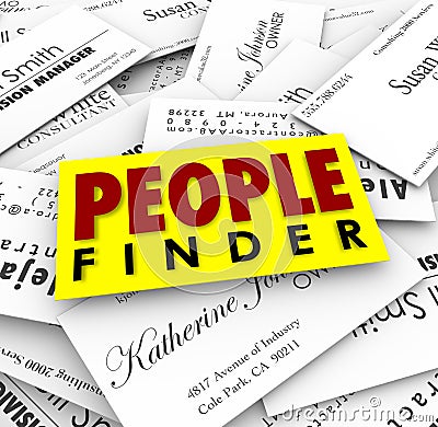 People Finder Business Cards Employment Recuiter Hiring Job Stock Photo