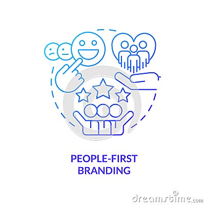 People-first branding blue gradient concept icon Vector Illustration